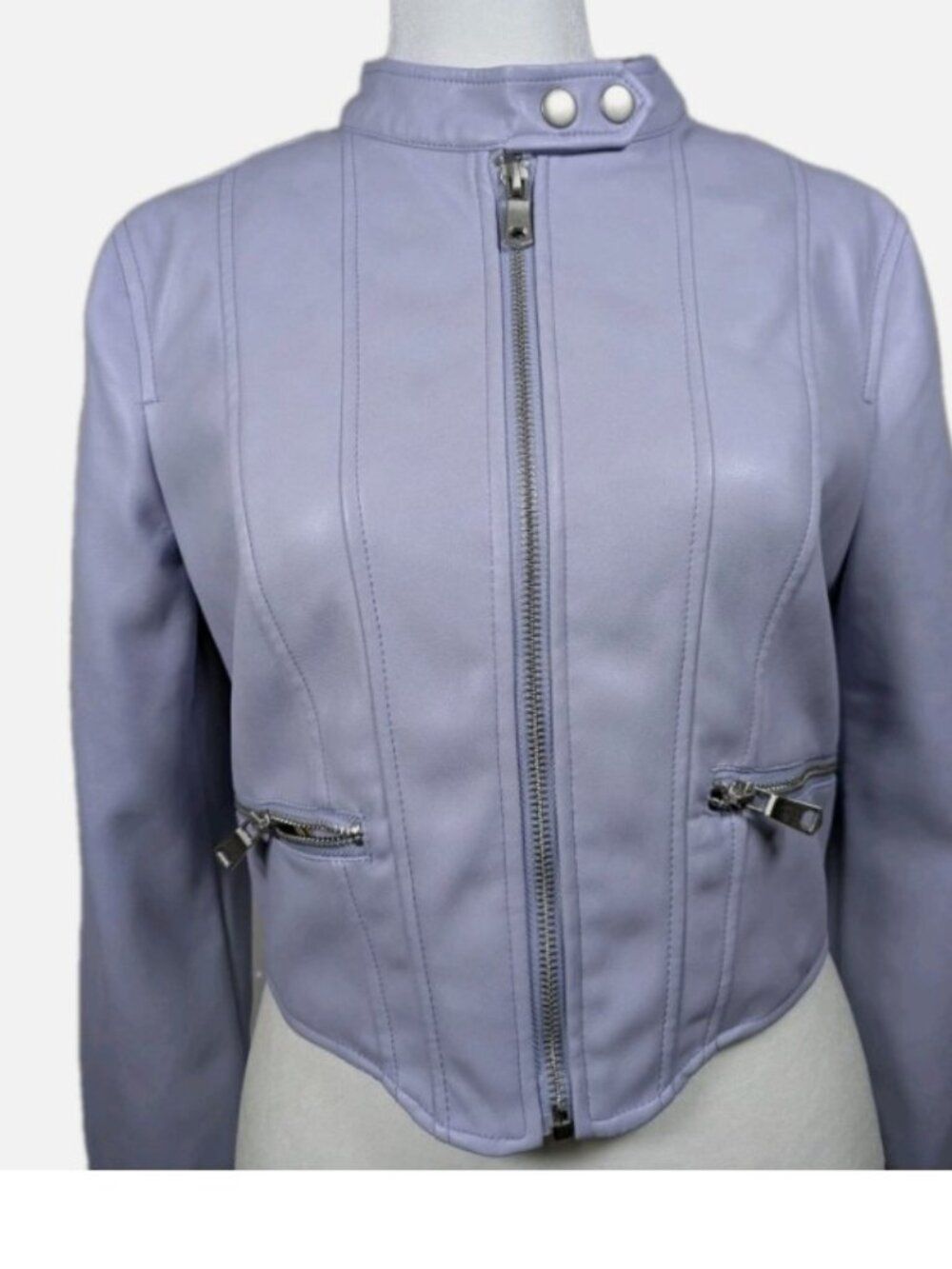 7 for All Mankind Lavender Moto Jacket Cropped Small